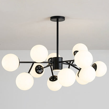 Isabelle Globe Glas-Kronleuchter Moderner Sputnik-Anhänger