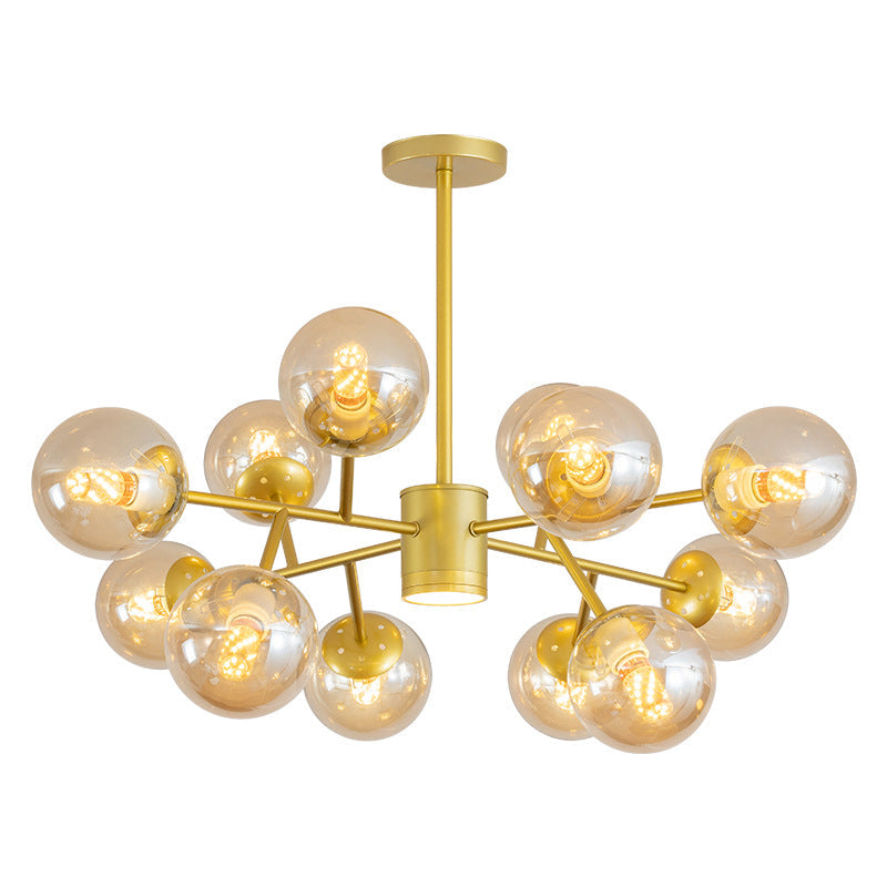 Isabelle Globe Glas-Kronleuchter Moderner Sputnik-Anhänger