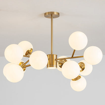 Isabelle Globe Glas-Kronleuchter Moderner Sputnik-Anhänger