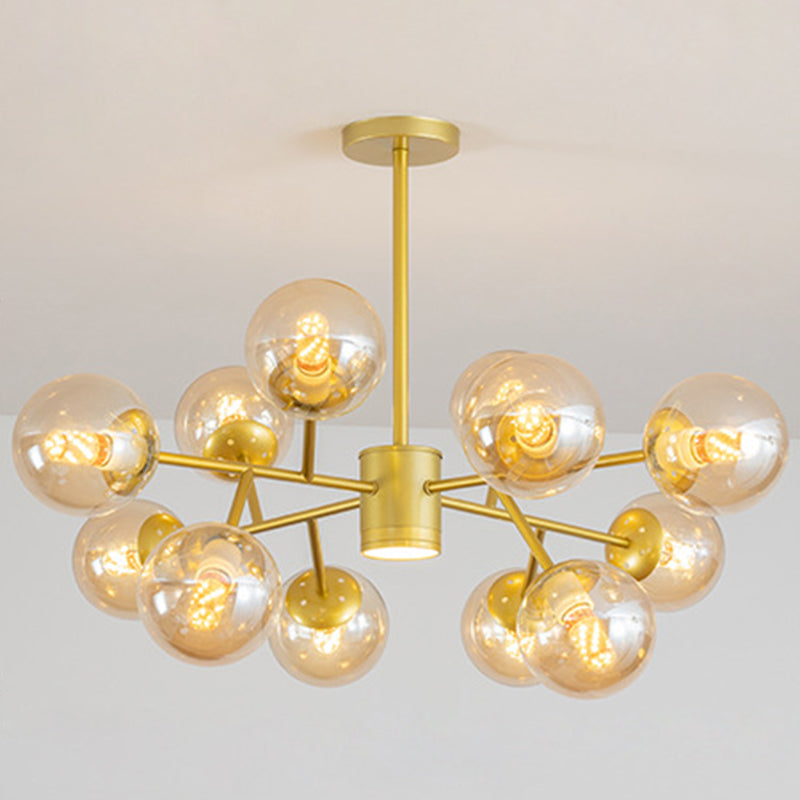 Isabelle Globe Glas-Kronleuchter Moderner Sputnik-Anhänger