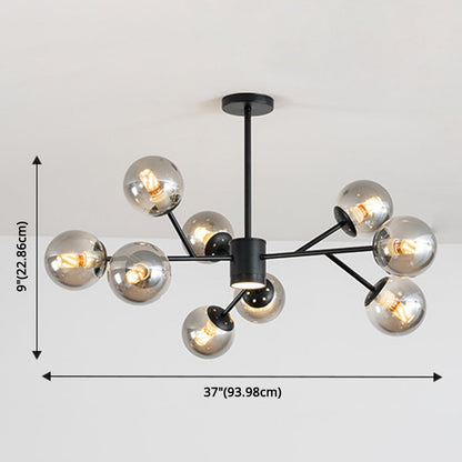Isabelle Globe Glas-Kronleuchter Moderner Sputnik-Anhänger