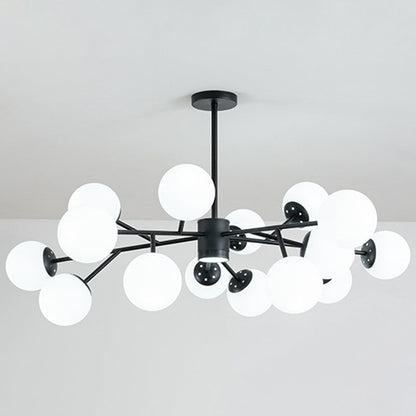 Isabelle Globe Glas-Kronleuchter Moderner Sputnik-Anhänger