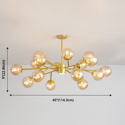 Isabelle Globe Glas-Kronleuchter Moderner Sputnik-Anhänger