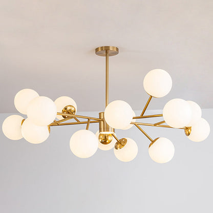 Isabelle Globe Glas-Kronleuchter Moderner Sputnik-Anhänger