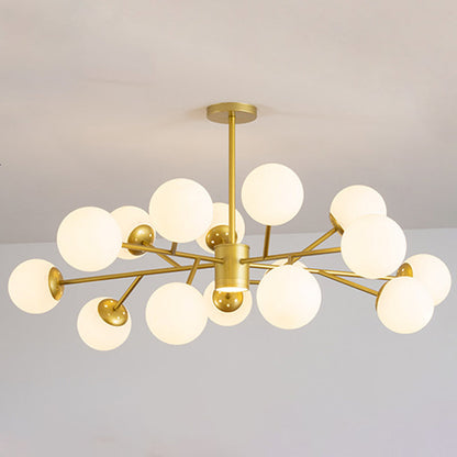 Isabelle Globe Glas-Kronleuchter Moderner Sputnik-Anhänger