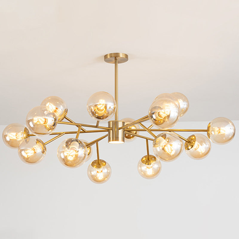 Isabelle Globe Glas-Kronleuchter Moderner Sputnik-Anhänger