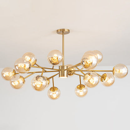 Isabelle Globe Glas-Kronleuchter Moderner Sputnik-Anhänger