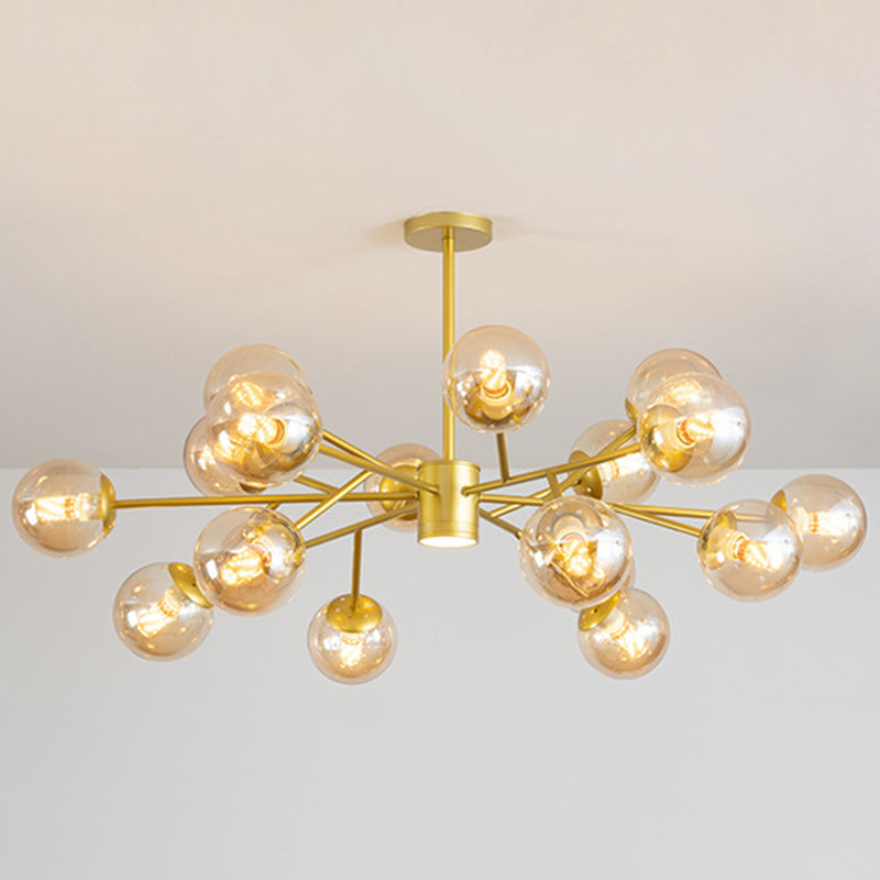 Isabelle Globe Glas-Kronleuchter Moderner Sputnik-Anhänger