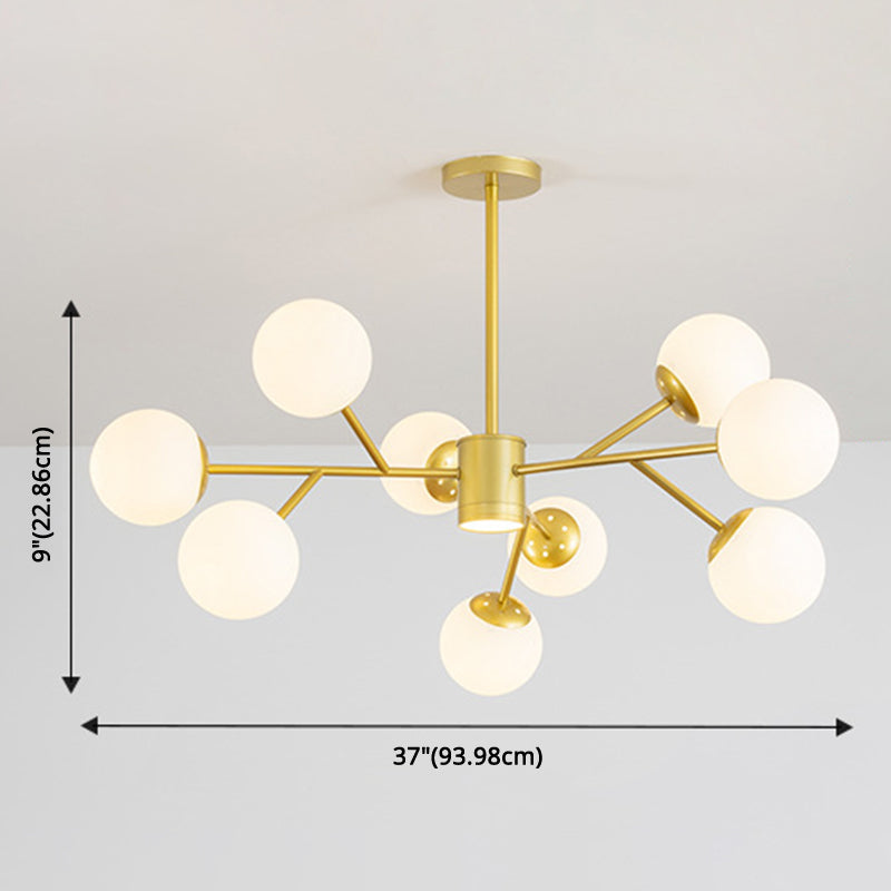 Isabelle Globe Glas-Kronleuchter Moderner Sputnik-Anhänger