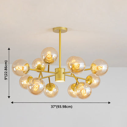 Isabelle Globe Glas-Kronleuchter Moderner Sputnik-Anhänger