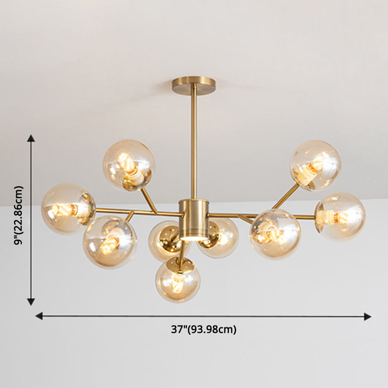 Isabelle Globe Glas-Kronleuchter Moderner Sputnik-Anhänger