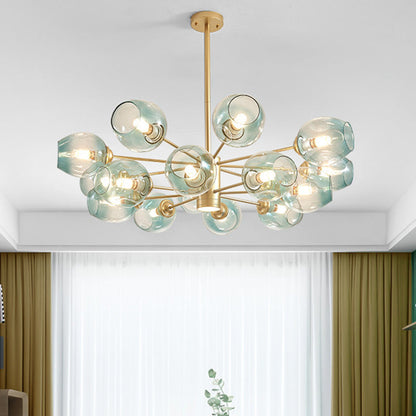 Isabelle Globe Glas-Kronleuchter Moderner Sputnik-Anhänger