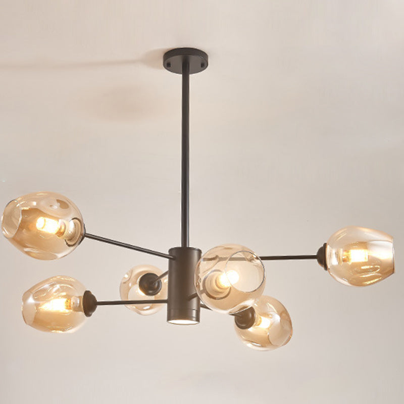 Isabelle Globe Glas-Kronleuchter Moderner Sputnik-Anhänger