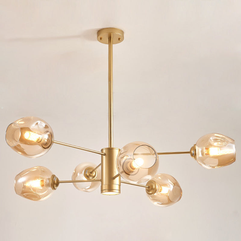 Isabelle Globe Glas-Kronleuchter Moderner Sputnik-Anhänger
