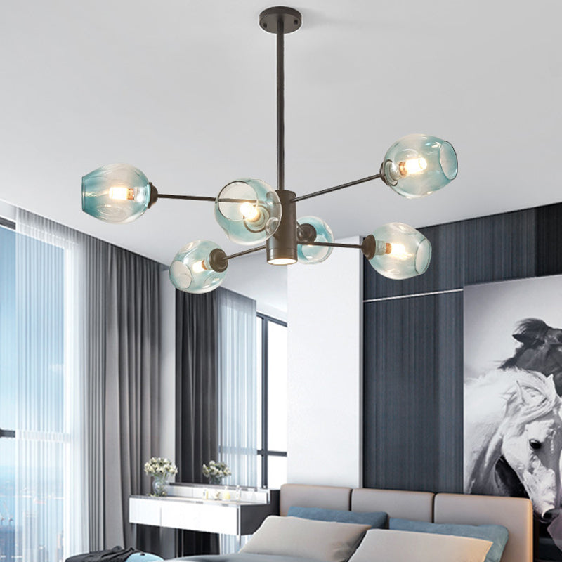 Isabelle Globe Glas-Kronleuchter Moderner Sputnik-Anhänger