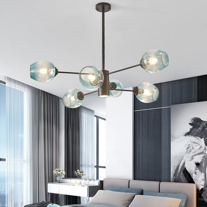 Isabelle Globe Glas-Kronleuchter Moderner Sputnik-Anhänger