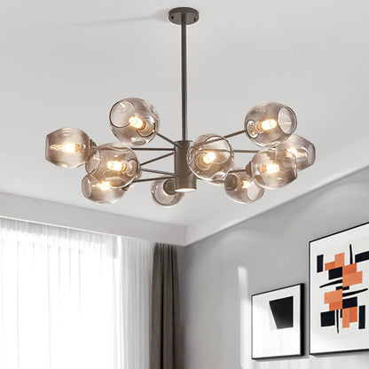 Isabelle Globe Glas-Kronleuchter Moderner Sputnik-Anhänger