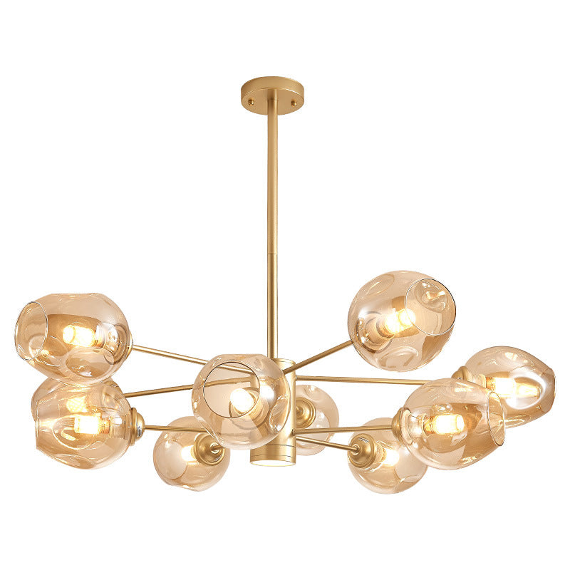 Isabelle Globe Glas-Kronleuchter Moderner Sputnik-Anhänger