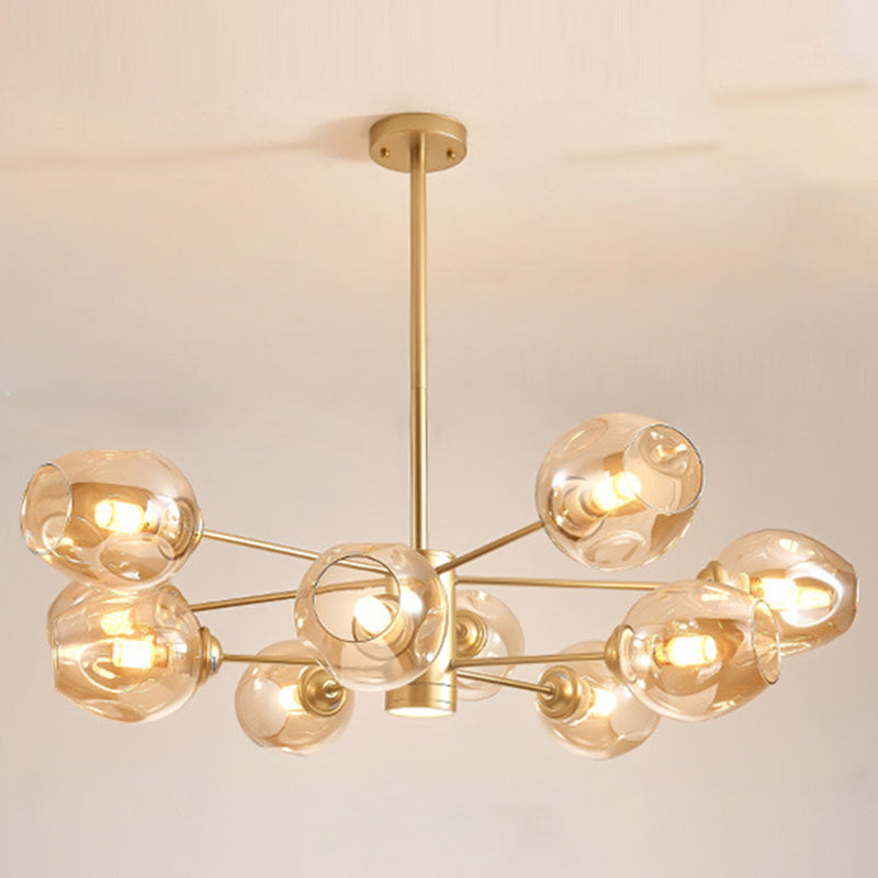 Isabelle Globe Glas-Kronleuchter Moderner Sputnik-Anhänger