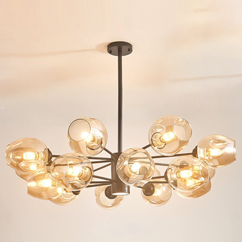 Isabelle Globe Glas-Kronleuchter Moderner Sputnik-Anhänger