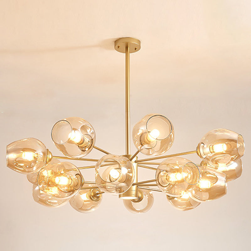 Isabelle Globe Glas-Kronleuchter Moderner Sputnik-Anhänger