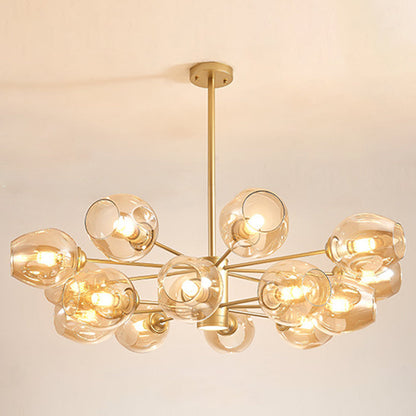 Isabelle Globe Glas-Kronleuchter Moderner Sputnik-Anhänger