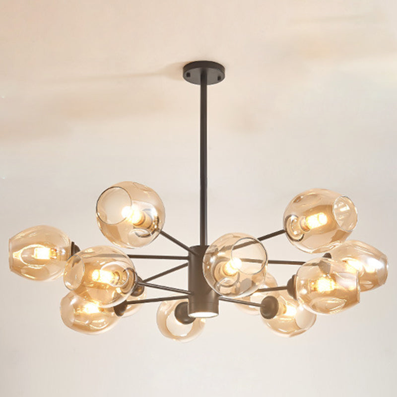 Isabelle Globe Glas-Kronleuchter Moderner Sputnik-Anhänger