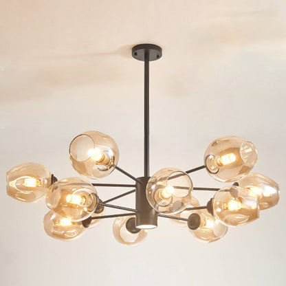 Isabelle Globe Glas-Kronleuchter Moderner Sputnik-Anhänger