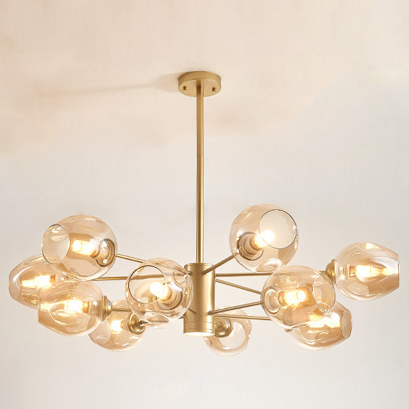 Isabelle Globe Glas-Kronleuchter Moderner Sputnik-Anhänger