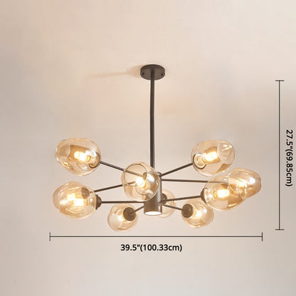 Isabelle Globe Glas-Kronleuchter Moderner Sputnik-Anhänger