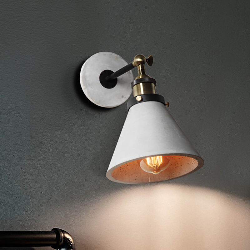 Elise Industrielle Wandlampe mit verstellbarem grauen Metallschirm