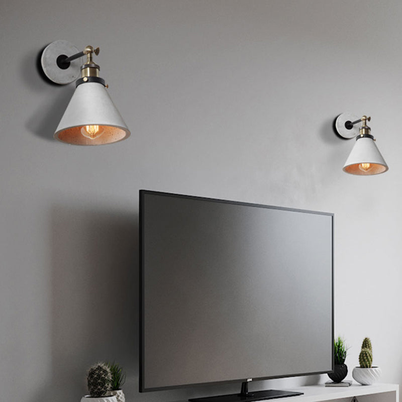 Elise Industrielle Wandlampe mit verstellbarem grauen Metallschirm