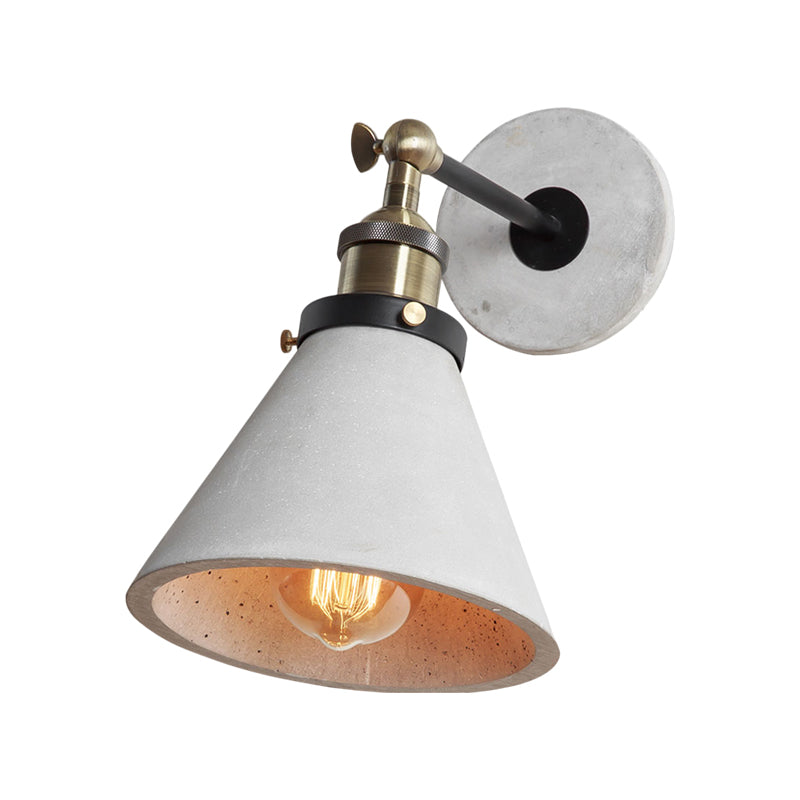 Elise Industrielle Wandlampe mit verstellbarem grauen Metallschirm