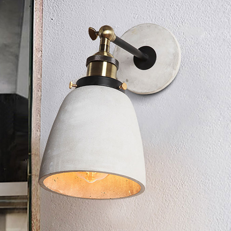 Elise Industrielle Wandlampe mit verstellbarem grauen Metallschirm