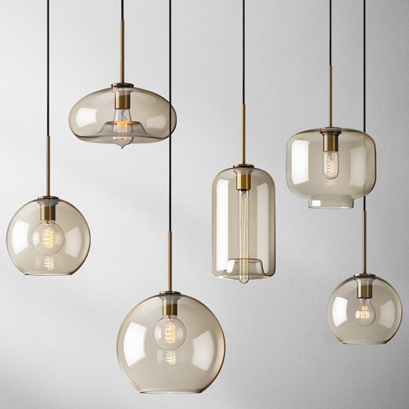 Élise Cognac Glas Hängeleuchte