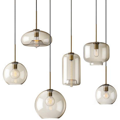 Élise Cognac Glas Hängeleuchte