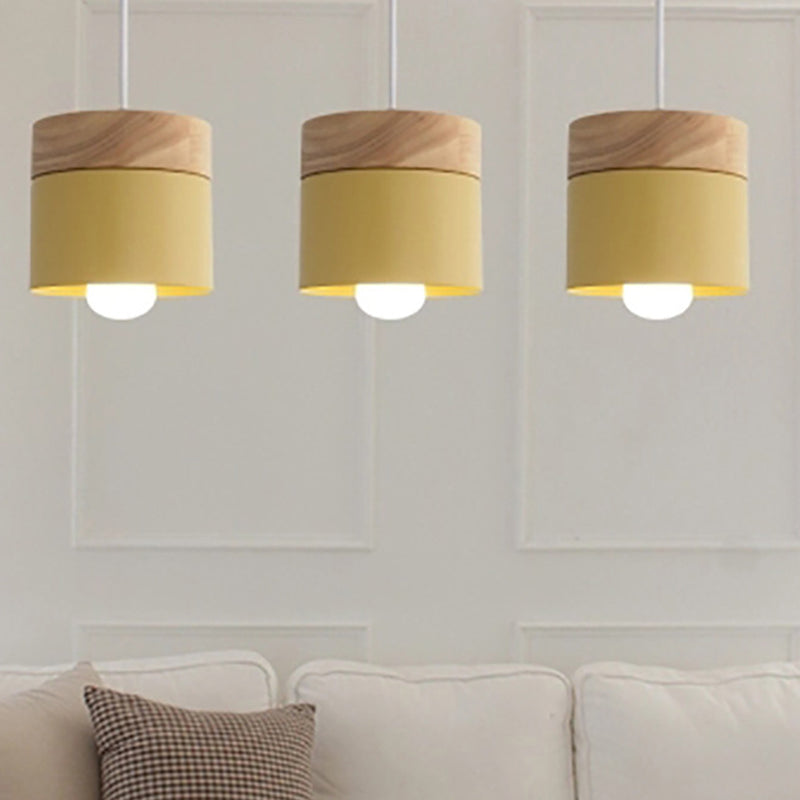 Aurélie Moderne Macarons Hängeleuchte mit Holzplatte