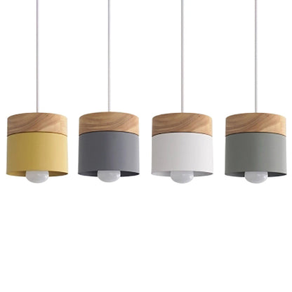 Aurélie Moderne Macarons Hängeleuchte mit Holzplatte