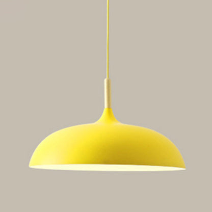 Clara Modern Dome Pendant Light with Wooden Top