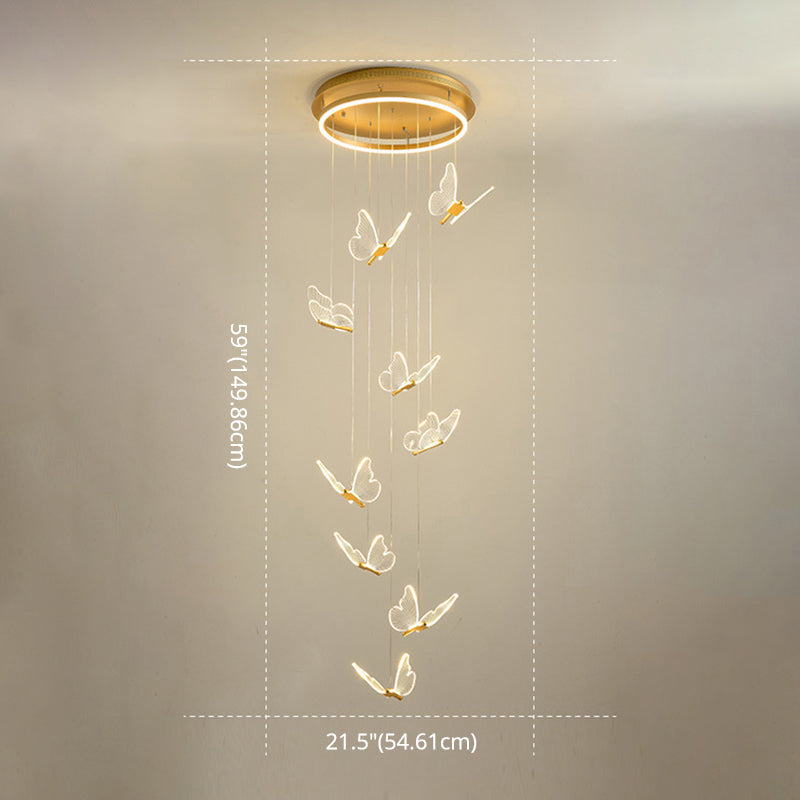 Élise Butterfly Spiral LED Pendant Light