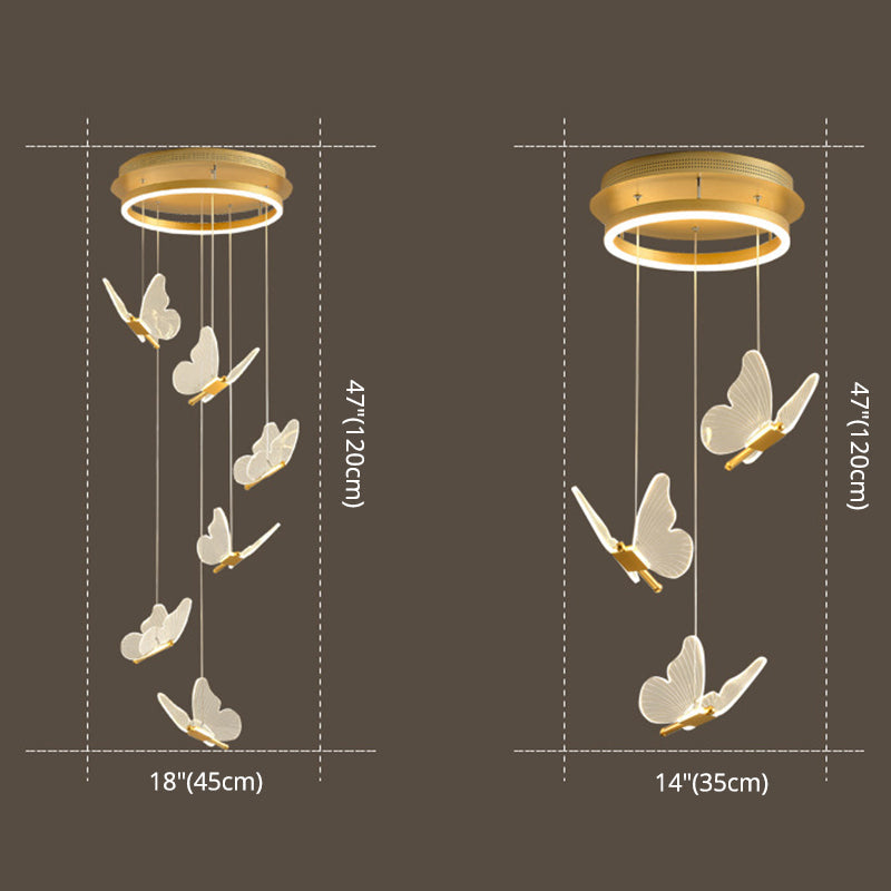 Élise Butterfly Spiral LED Pendant Light