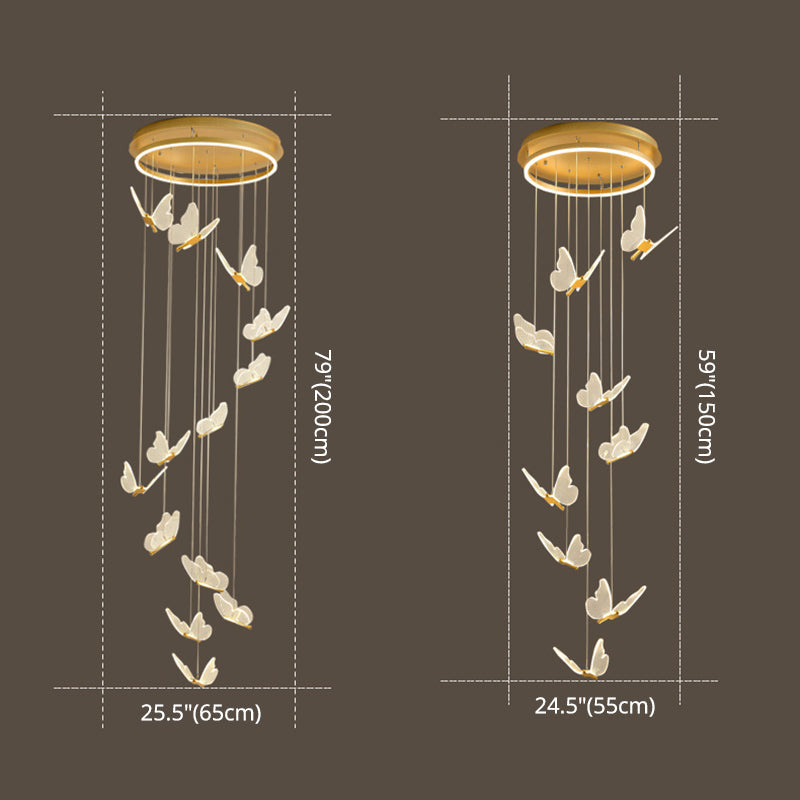 Élise Butterfly Spiral LED Pendant Light