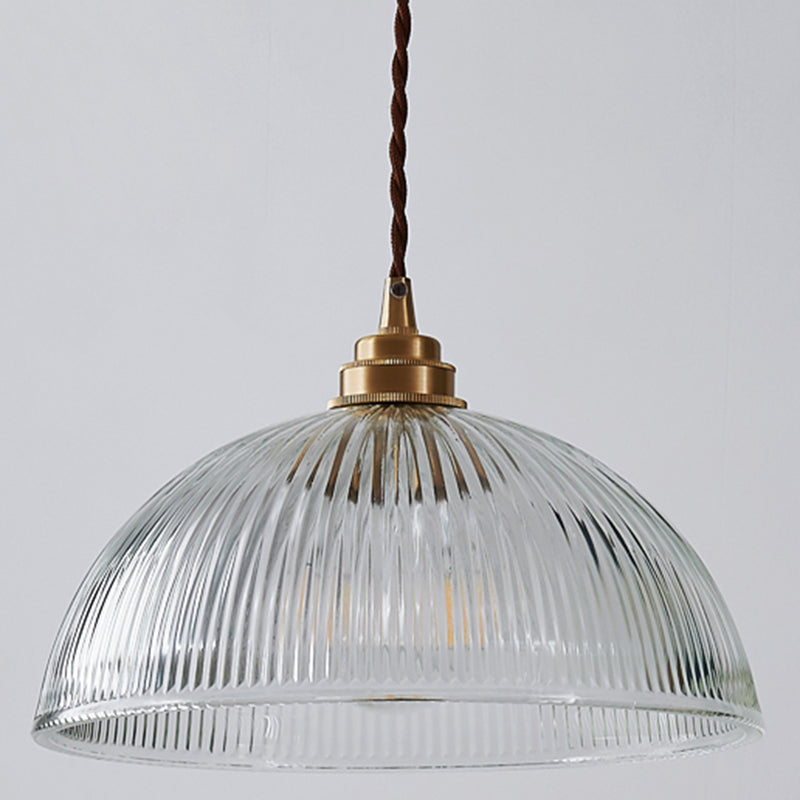 Gabrielle Ribbed Glass Bowl Pendant Light