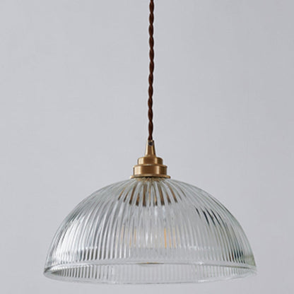 Gabrielle Ribbed Glass Bowl Pendant Light