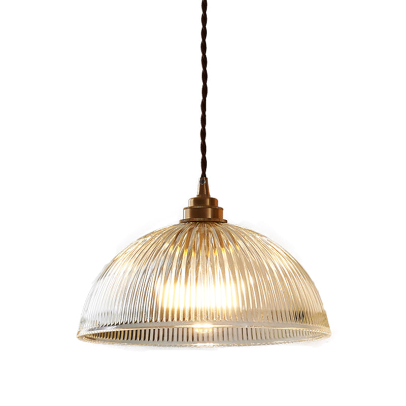 Gabrielle Ribbed Glass Bowl Pendant Light