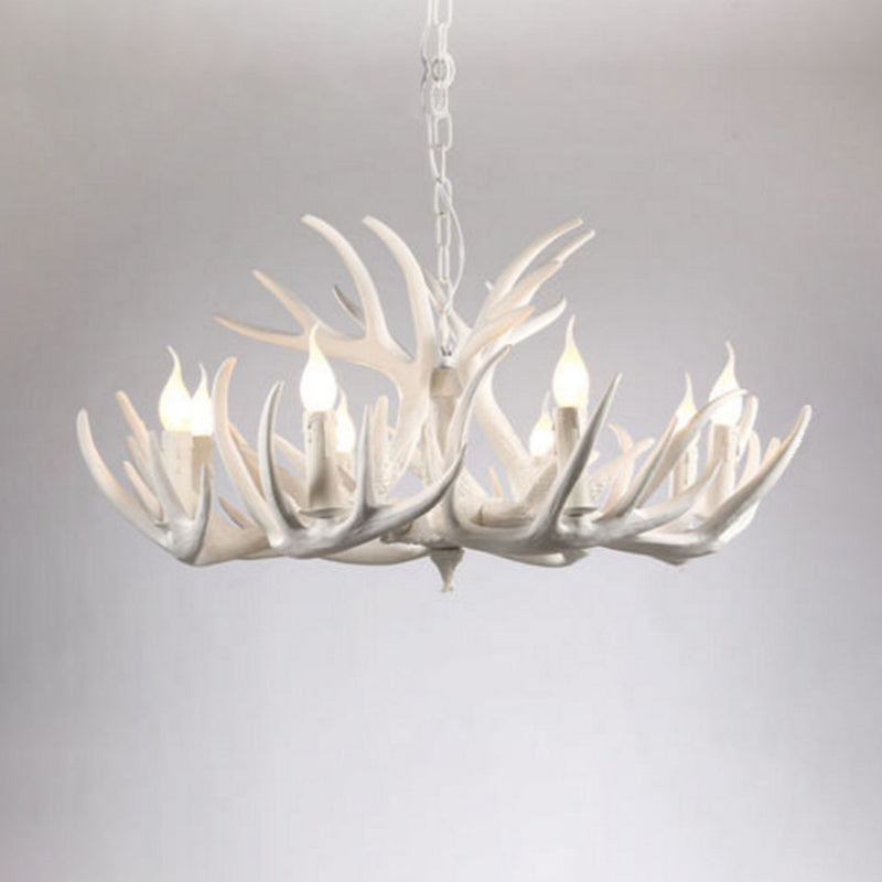 Isabelle White Deer Antler Rustikaler Kandelaber-Kronleuchter