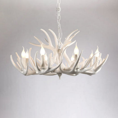 Isabelle White Deer Antler Rustikaler Kandelaber-Kronleuchter