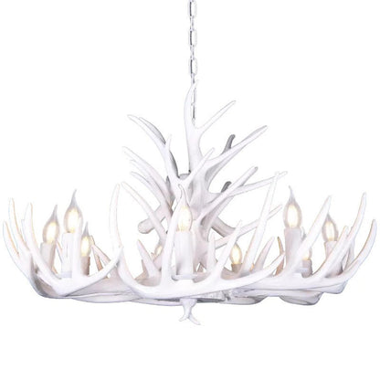 Isabelle White Deer Antler Rustikaler Kandelaber-Kronleuchter