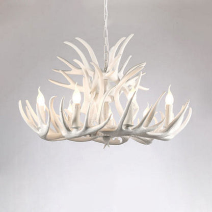 Isabelle White Deer Antler Rustikaler Kandelaber-Kronleuchter