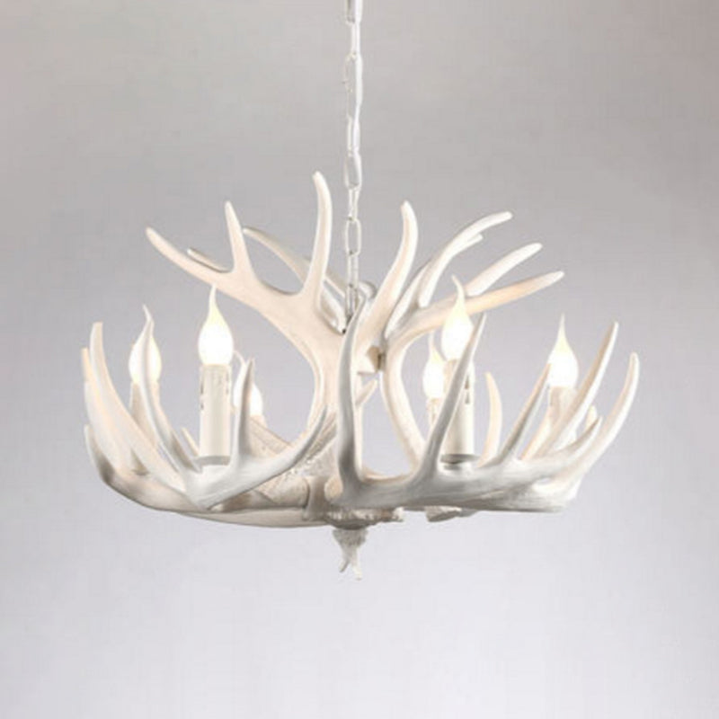 Isabelle White Deer Antler Rustikaler Kandelaber-Kronleuchter